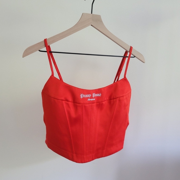 Satin Red Pussy Posse Bodice - Picture 2 of 3